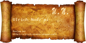 Ulrich Noémi névjegykártya